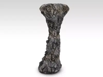 Detailed rock pillar Low-poly 3D model