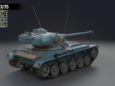 AMX-13 75 PBR Model 3D model