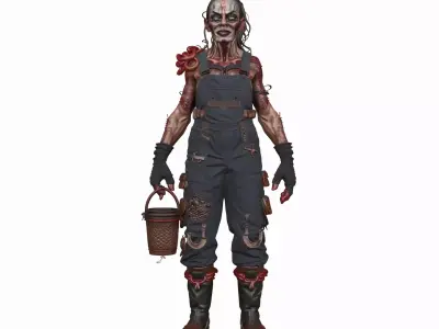 Detailed World of  Undead Fisherwoman 3D Model 3D model