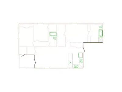 Detailed Exterior Sketch by Interior - 1001-1500 SF - Xactimate 3D model