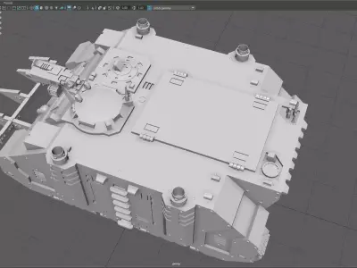 Sci-Fi Armored Tank Futuristic APC Vehicle 3D Model Low-poly 3D model