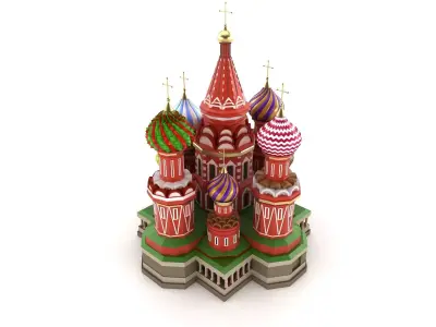 Moscow Cathedral Russian famous symbol 3D model
