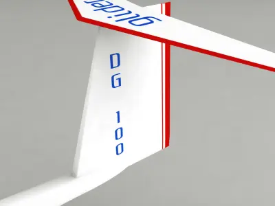 Glider Sailplane Glaser DG-100 low poly Low-poly 3D model