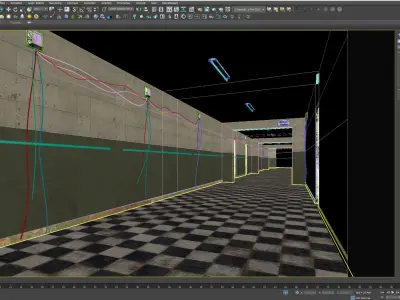 Old Dark Scary Corridor 08 Low-poly 3D model
