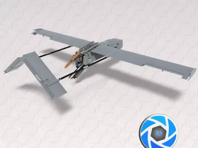 Ukrainian UAV  FP1 long range deep strike air drone Fire Point   3D model