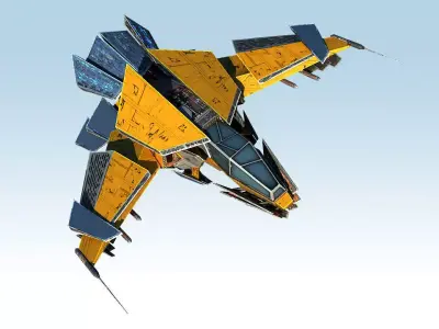 Space Jet Fighter Low-poly 3D model