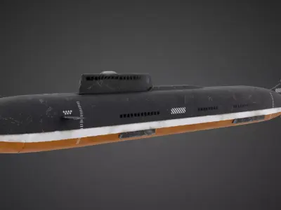Submarine 3D Model Low-poly 3D model