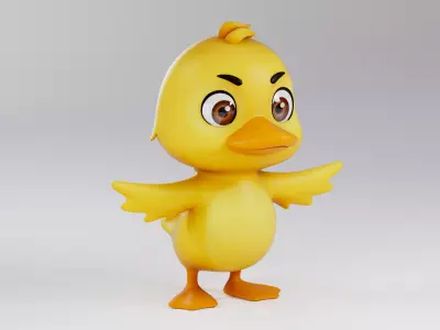 Cartoon Duck 3D model