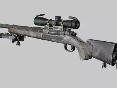 Sniper Denel 5NTW-20 Low-Poly 3D Model Low-poly 3D model purchase