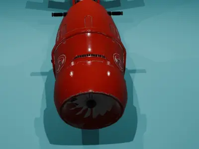 hover bike in red 3D model