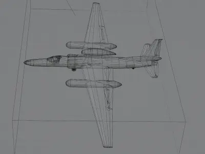 Lockheed U-2S Dragon Lady Low-poly 3D model