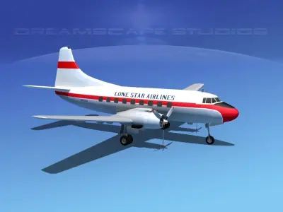 Martin 404  Lone Star Airlines 3D model