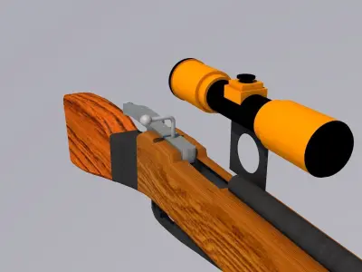 Scoped Mosin Sniper Rifle Free low-poly 3D model