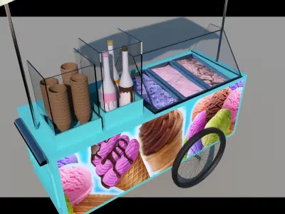 ice-cream shop Low-poly 3D model