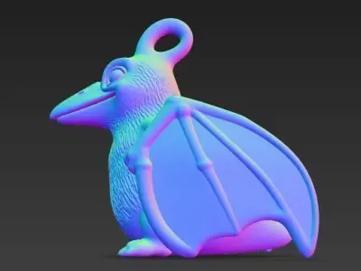 Cute Pterodactyl Baby Keychain Prehistoric Flying Reptile 3D print model