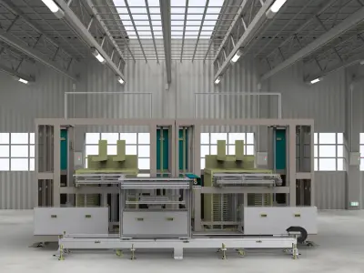 Large panel receiving loading and unloading machine 3D model