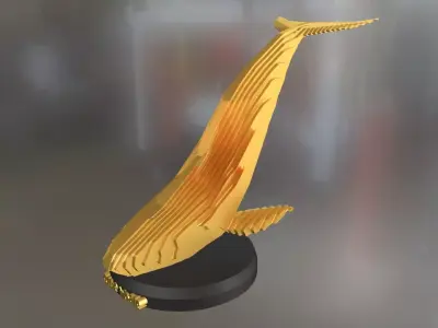 Parametric Blue Whale Low-poly 3D model