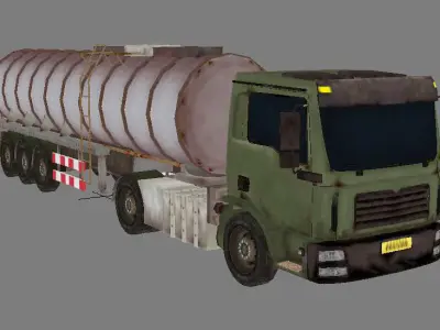 oil tank lorry Low-poly 3D model