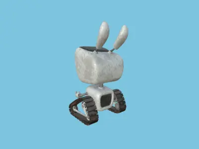 Cute Robot 03 Dirt Metal - Character Design Fashion Low-poly 3D model