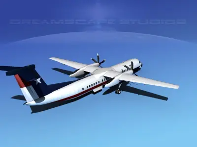 Dehaviland DHC-8 400 Texair 3D model