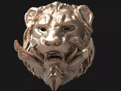 Samurai lion mask 1 3D model
