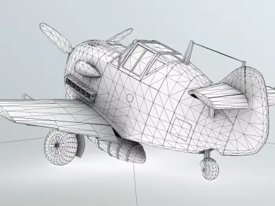 German Messerschmitt Bf-109 Toon Low-poly 3D model