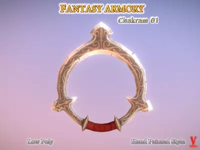 Fantasy Armory - Chakram 01 Low-poly 3D model