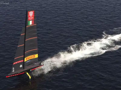 Prada Cup AC75 Sailboat Luna Rossa 3D model