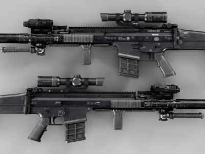 FN SCAR-H Body Kit Low-poly 3D model