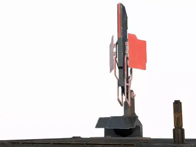 Future sci-fi antenna computer 3D model