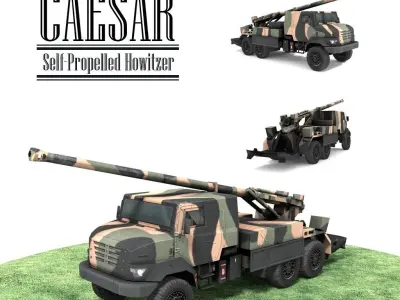 CAESAR Self-Propelled Howitzer Low-poly 3D model