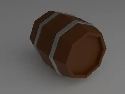 Low-poly barrel Free low-poly 3D model