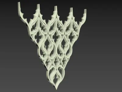 Seamless Gothic pattern 30 Low-poly 3D model