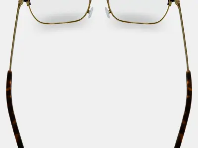 Ramona Eyeglasses in Jet Black with Polished Gold 3D model