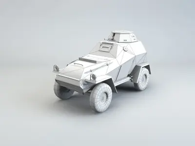 Low Poly BA 64 armored scout car Low-poly 3D model