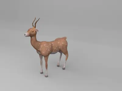 deer forest Low-poly 3D model