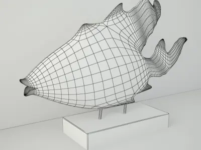 Teak Fish Bust by Uttermost 3D model