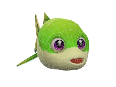 Apollo Shark Minnow Fish Cartoon Animated Low-poly 3D model