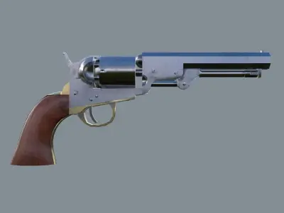 Colt 1849 Pocket Revolver Free low-poly 3D model