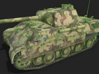 Panzer 5 tank Low-poly 3D model
