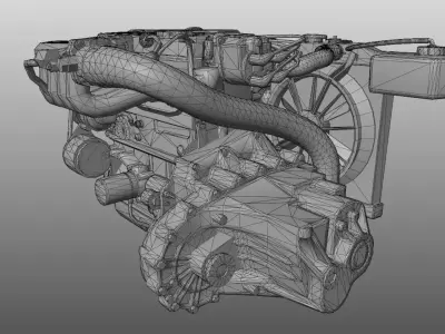 3D model of Honda I4 engine 3D model