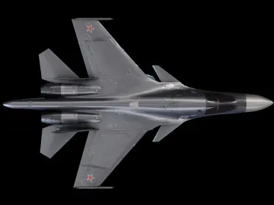 SU-34 Russian strike fighter Low-poly 3D model