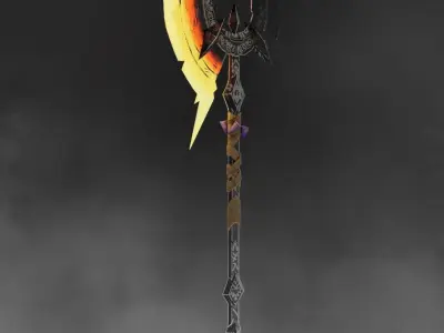 Mythical lava melee weapon Low-poly 3D model