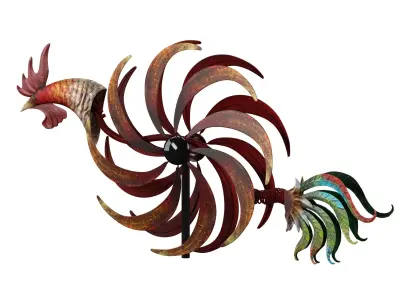 Bandopadhyay Flaming Rooster Wind Spinner 3D model