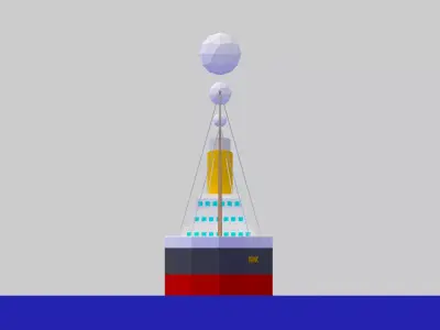 Low Poly Simple Cartoon Titanic Low-poly 3D model