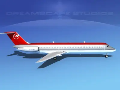 Douglas DC-9-40 Northwest Airlines 3D model