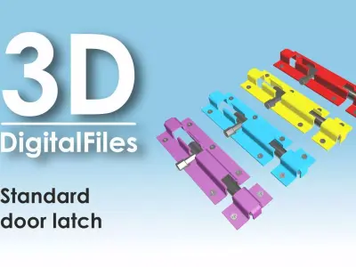 Standard door latch Low-poly 3D model