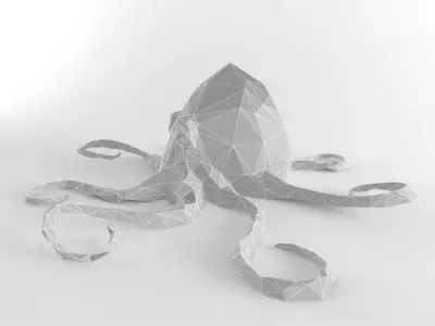 Octopus Low Poly Squid Lowpoly Kraken Tentacle Seamonster Low-poly 3D model
