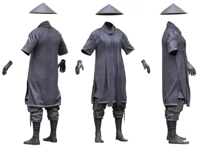 Female Warrior Outfit 1 Low-poly 3D model