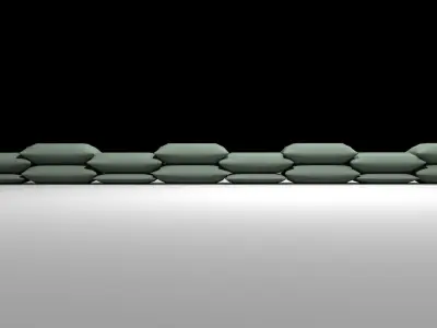 Sandbag Bunker - Wide Baricade 3D model